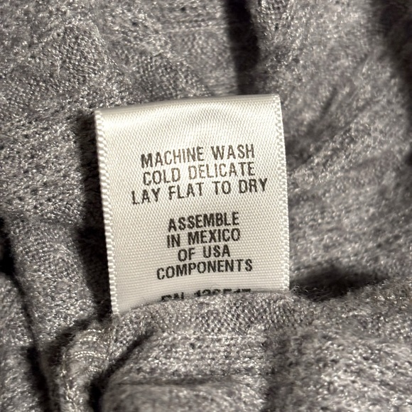 Loveappella Heather Gray Cowl Neck Sweater Size Large - Picture 5 of 5